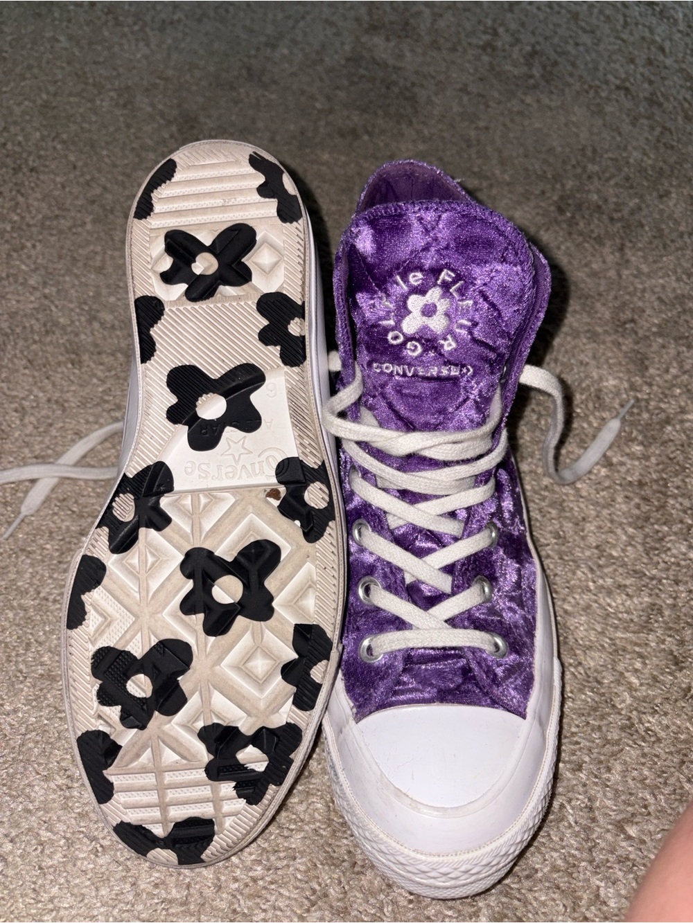 Golf Le Fleur x Converse purple plush suede